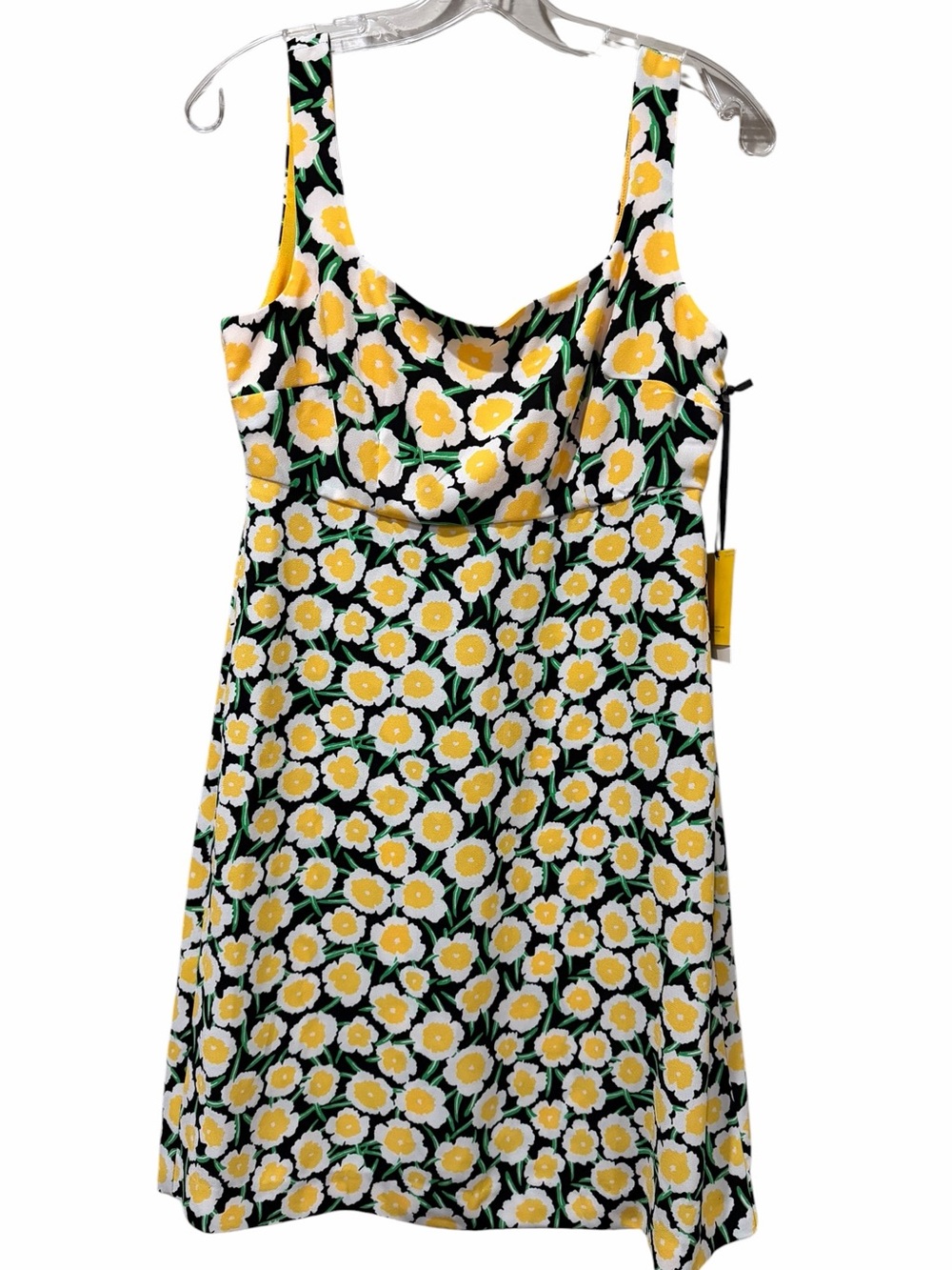 Diane Von Furstenberg 4 Yellow Poppy Floral Sleeveless Tank Mini Dress NWT B13